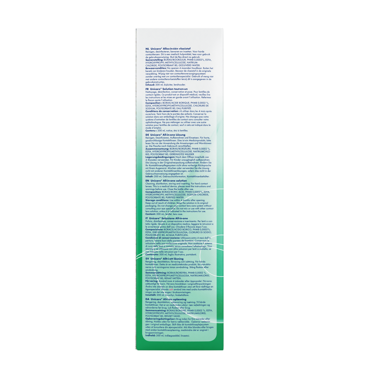 Unicare - All-in-one lens solution for hard contact lenses - 240ml