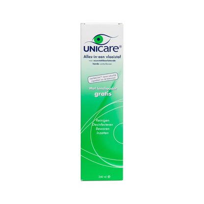 Unicare - Alles-in-een lenzenvloeistof voor harde contactlenzen - 240ml